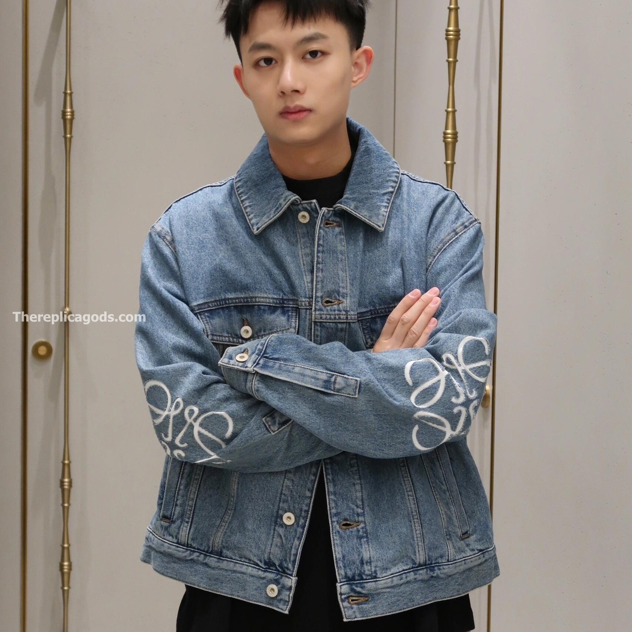 ANAGRAM DENIM JACKET IN BLUE