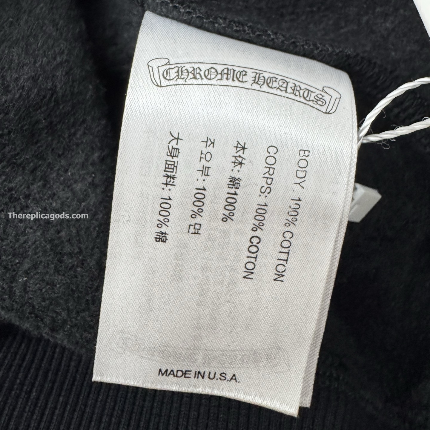 CROSS LOGO ZIP-UP HOODIE IN BLACK