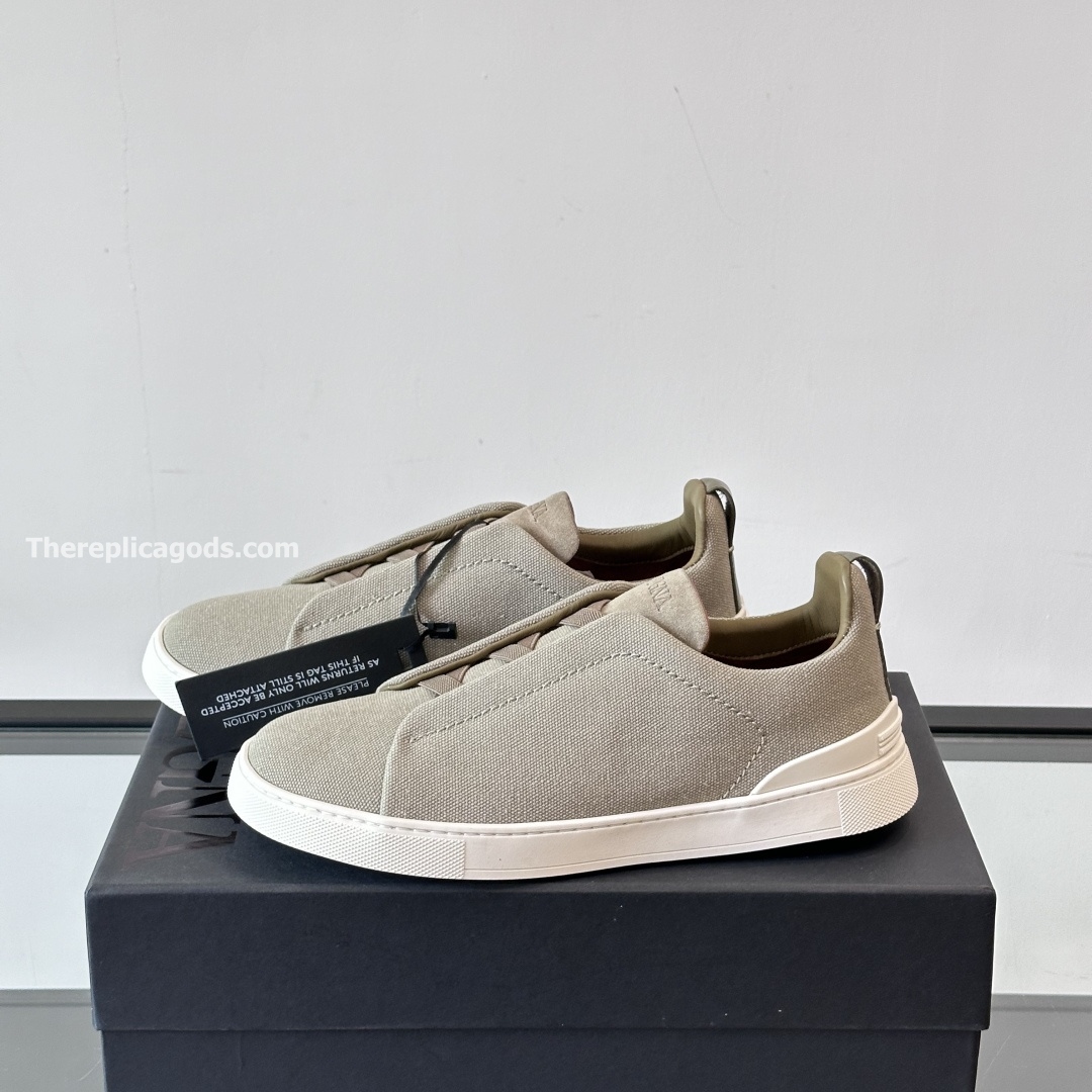 LIGHT TAUPE TRIPLE STITCH OASI CASHMERE SNEAKERS