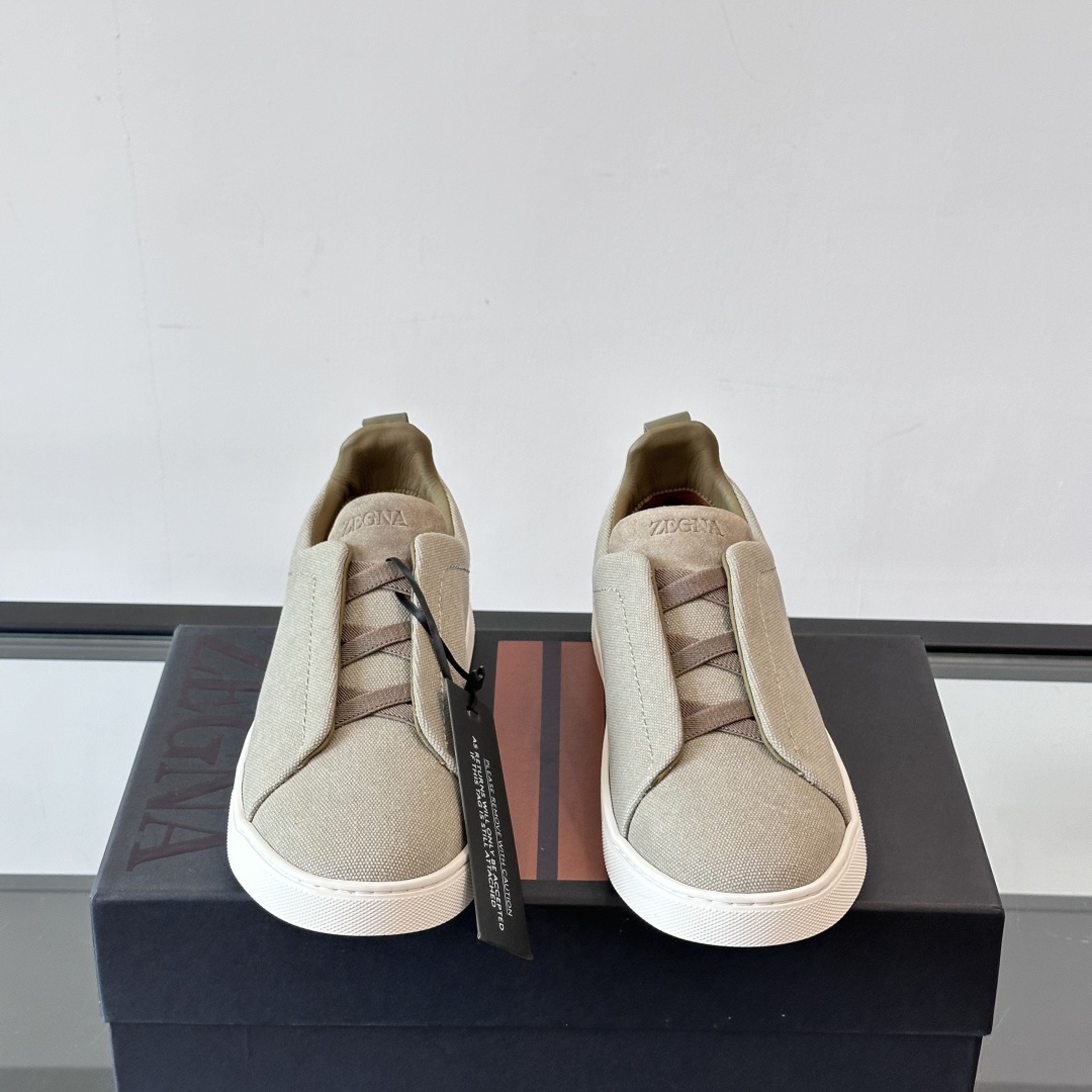 LIGHT TAUPE TRIPLE STITCH OASI CASHMERE SNEAKERS