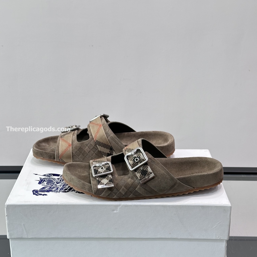 CHECK SUEDE URCHIN SANDALS - BBRS8