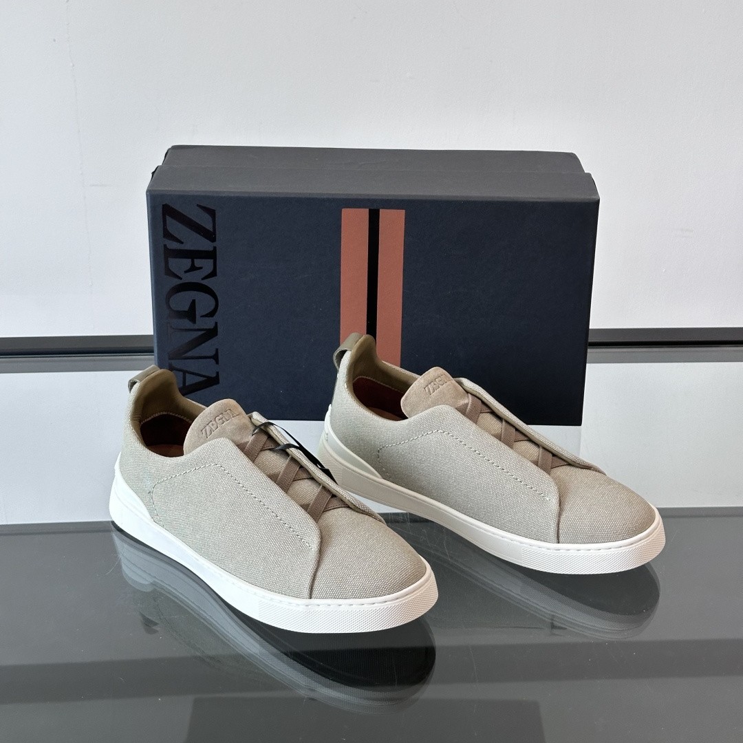 LIGHT TAUPE TRIPLE STITCH OASI CASHMERE SNEAKERS