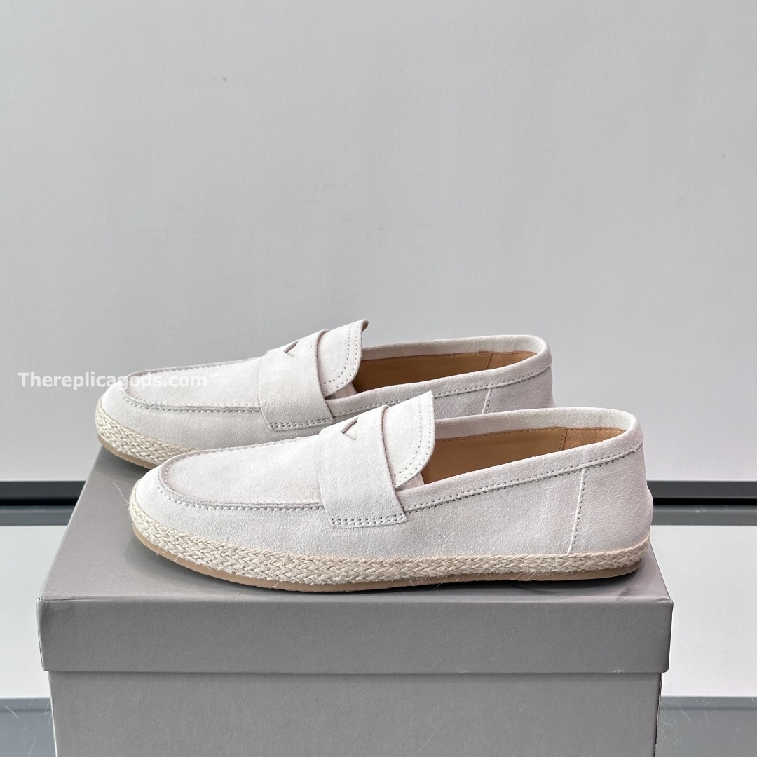 SUEDE PENNY LOAFERS IN WHITE, photo 4