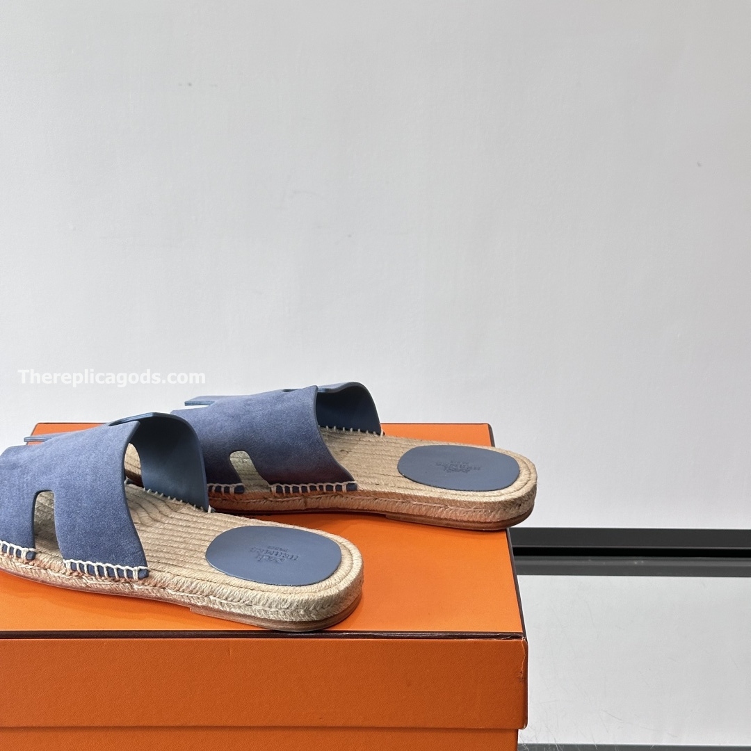 ANTIGUA SANDALS BLUE SUEDE GOATSKIN - HS149
