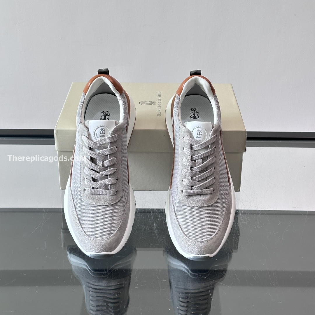 SUEDE AND MESH SNEAKERS IN GREY, photo 5