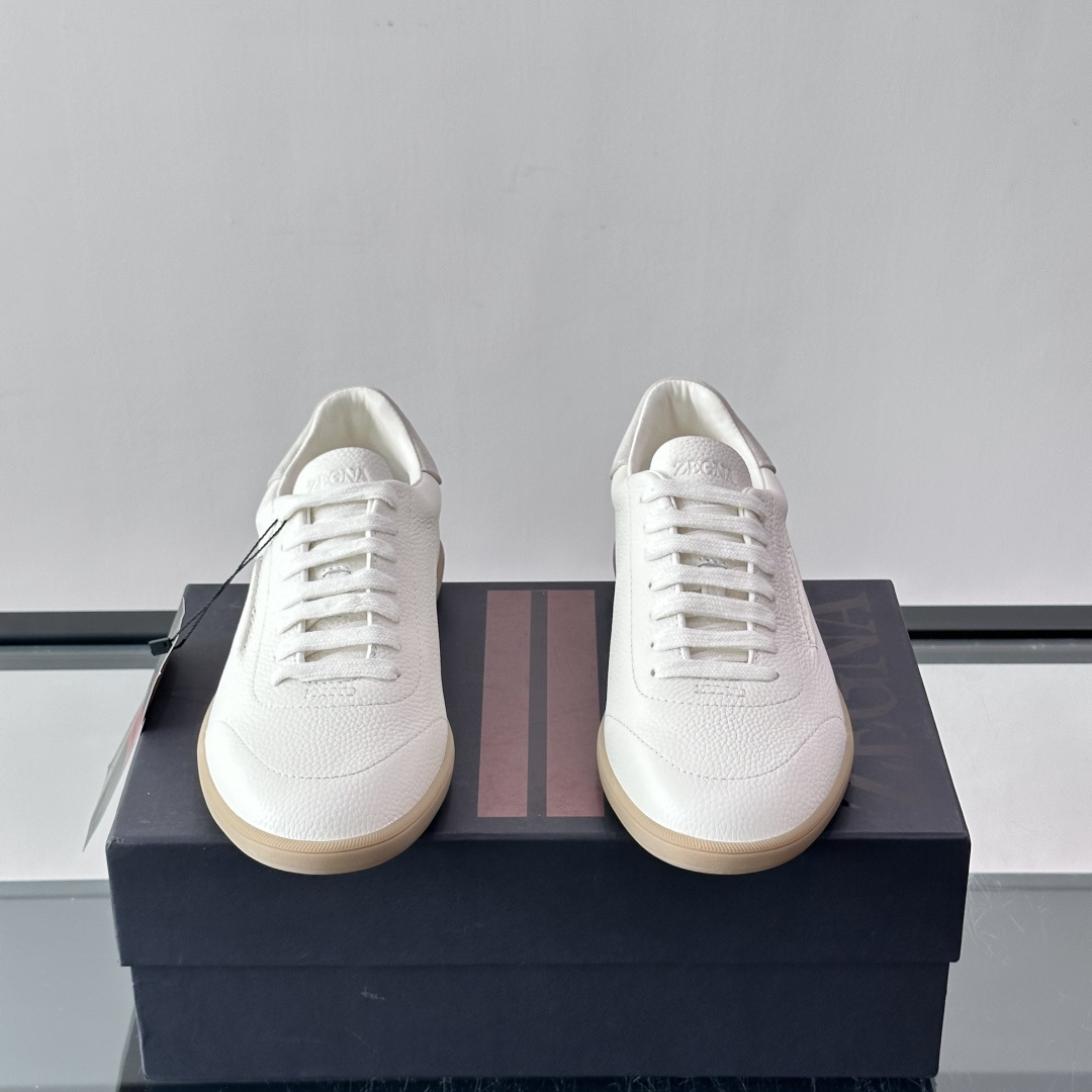 232 LOW-TOP SNEAKERS WHITE GRAINED LEATHER, photo 3