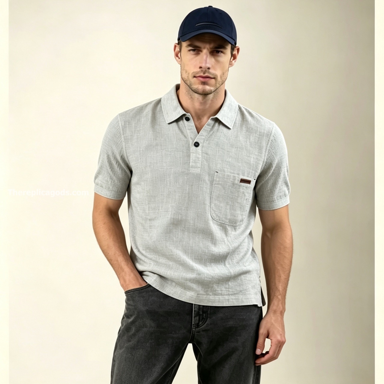 LINEN POLO SHIRT IN WHITE