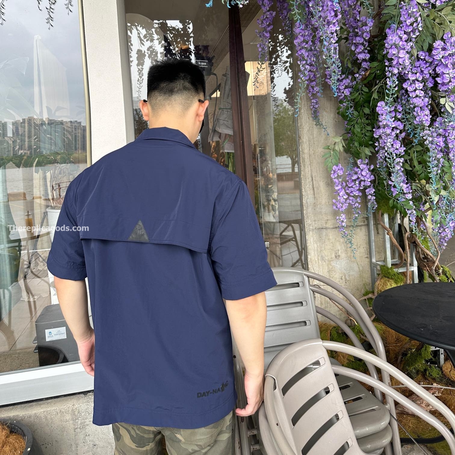 BLUE TARA STRETCH NYLON UTILITY JACKET