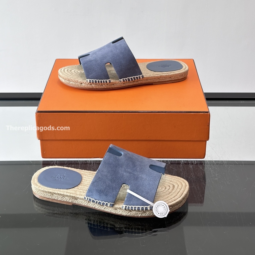 ANTIGUA SANDALS BLUE SUEDE GOATSKIN - HS149
