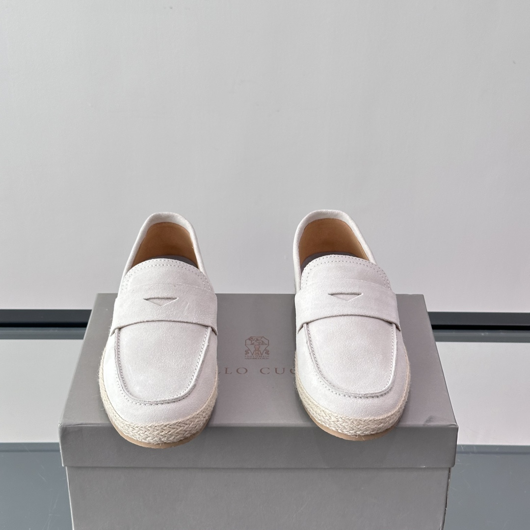 SUEDE PENNY LOAFERS IN WHITE, photo 3