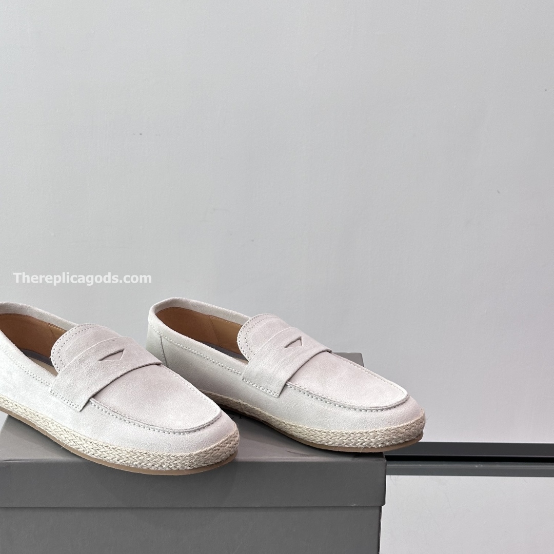 SUEDE PENNY LOAFERS IN WHITE, photo 8