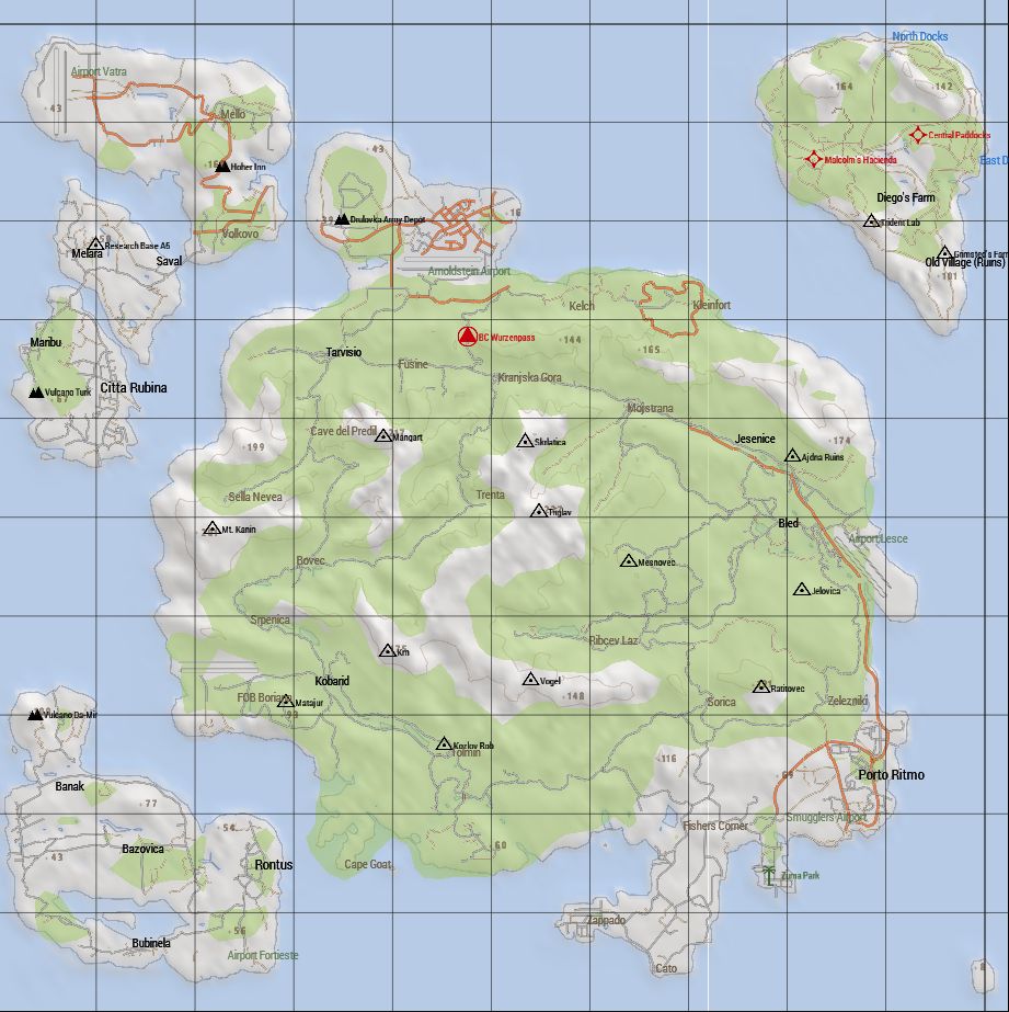 general layout of the area