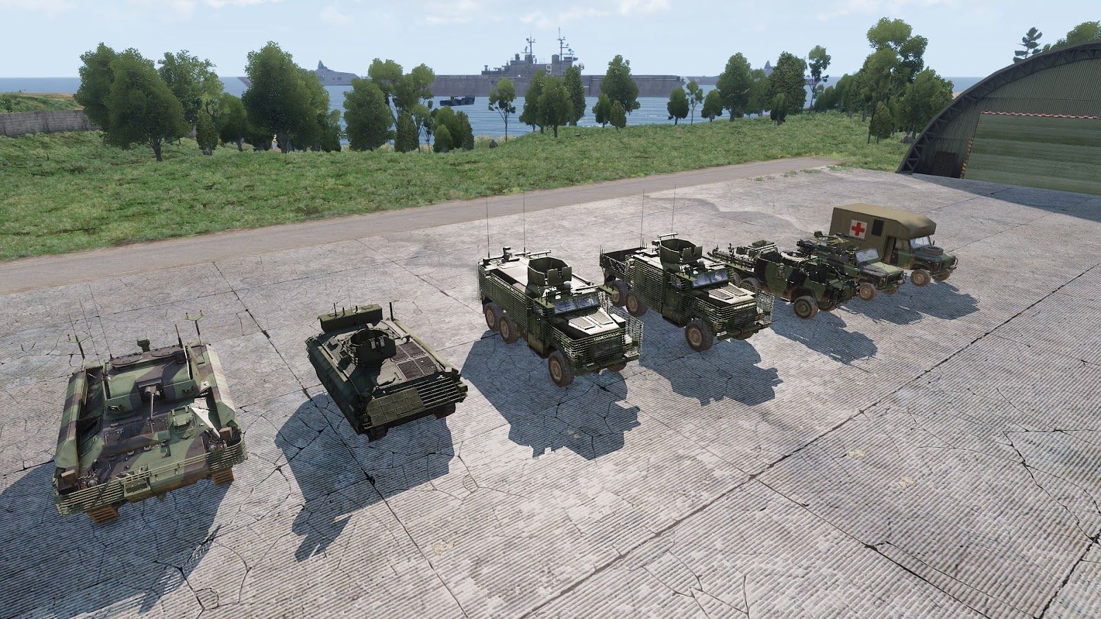 vehicles showcased, before being loaded to the carrier