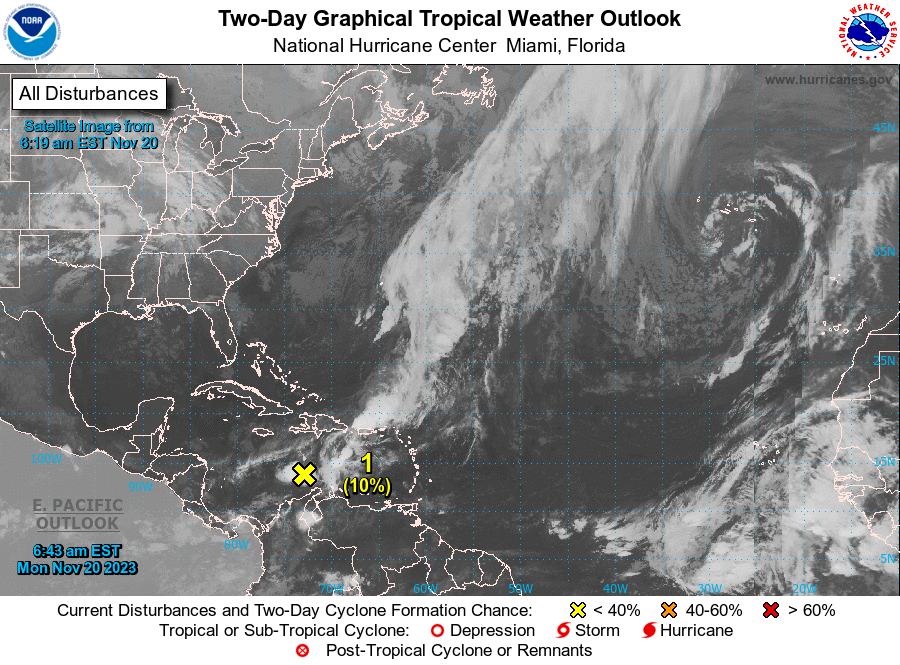 The NHC is monitoring the central Caribbean Sea for potential tropical ...