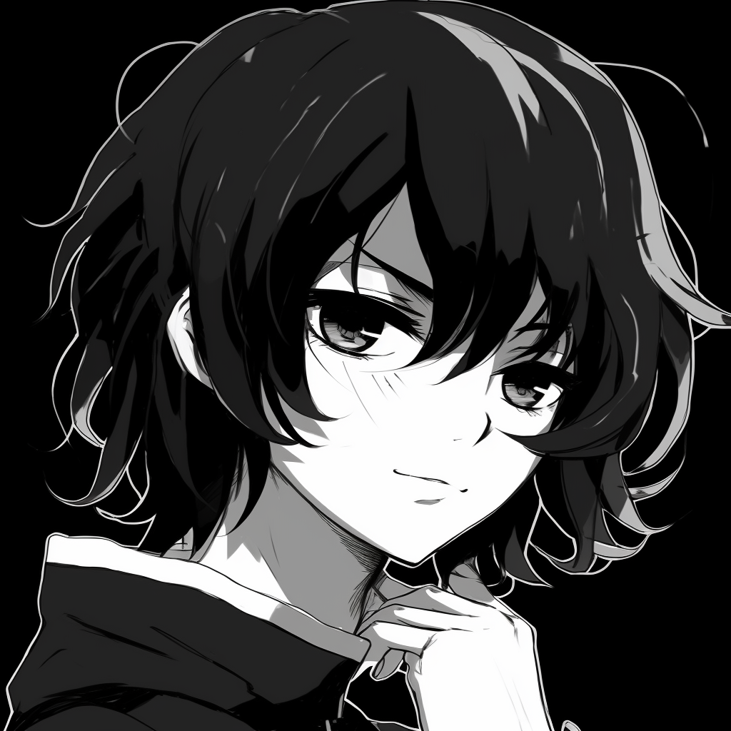 Vintage Style Anime Girl - Anime Profile Picture Black And White (@pfp)