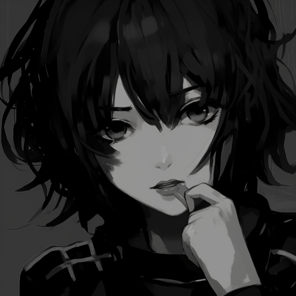 Anime Girl Black aesthetic, profile picture