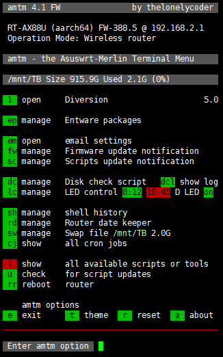 amtm - amtm 4.9 - the Asuswrt-Merlin Terminal Menu, June 30, 2024 ...