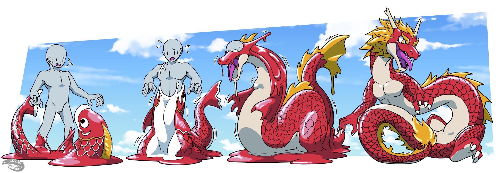 [Mythical/Suiting] Asian Dragon Goo TF by Lizardman : r/Inanimate_TFs