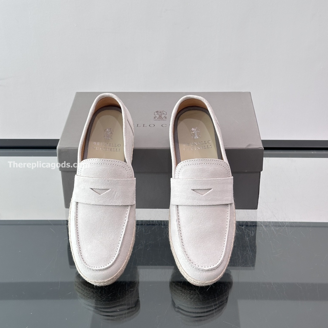 SUEDE PENNY LOAFERS IN WHITE, photo 5