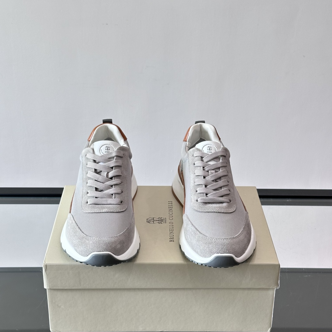 SUEDE AND MESH SNEAKERS IN GREY, photo 3