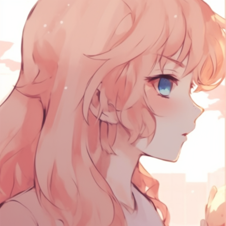 Cute side view of an aesthetic anime girl