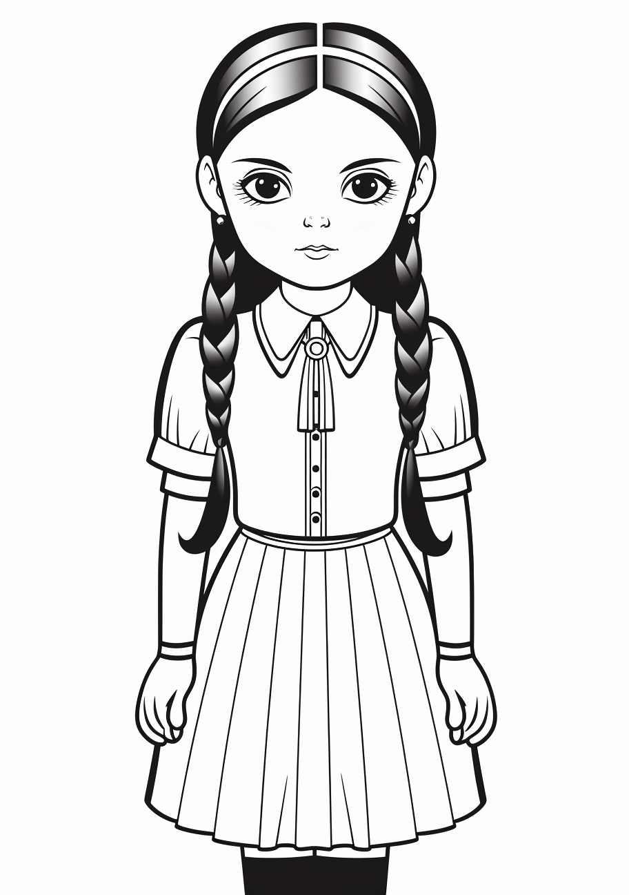 Wednesday Addams Classic Pigtails Pose - Wallpaper - Image Chest - Free ...