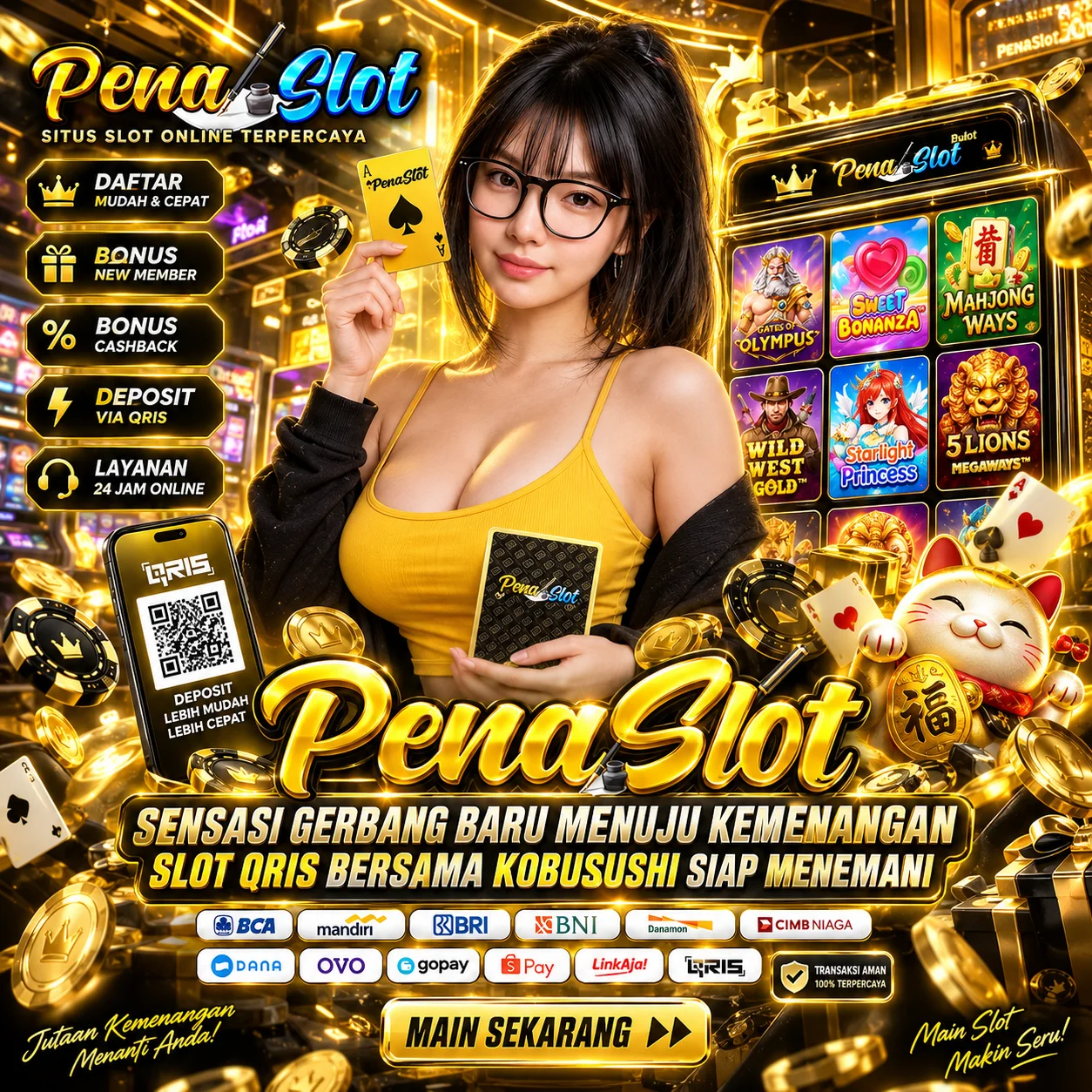 Penaslot > Sensasi Gerbang Baru Menuju Kemenangan Slot Qris Bersama Kobusushi Siap Menemani