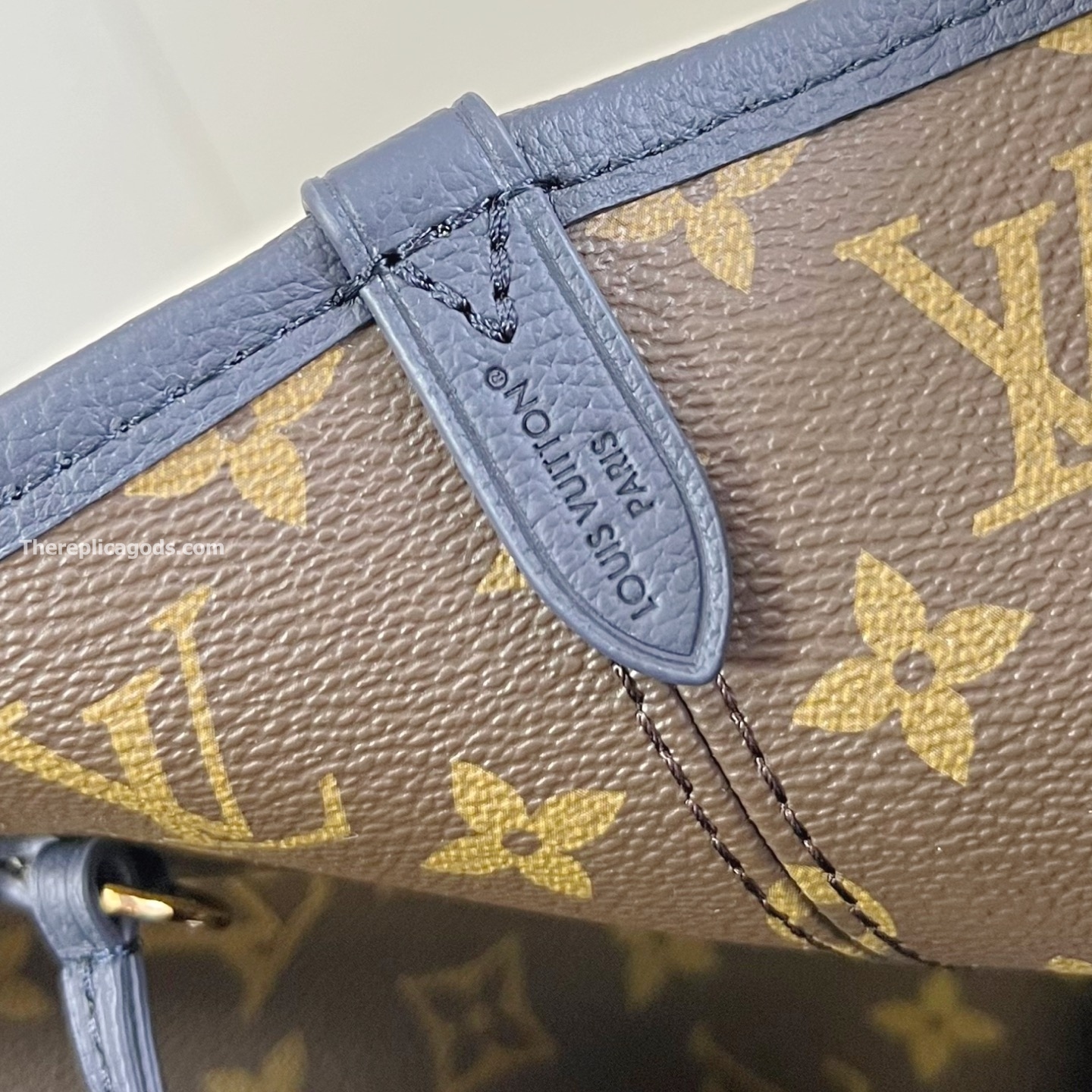 NEVERFULL INSIDE OUT MM BAG NAVY BLUE MONOGRAM CANVAS M14994