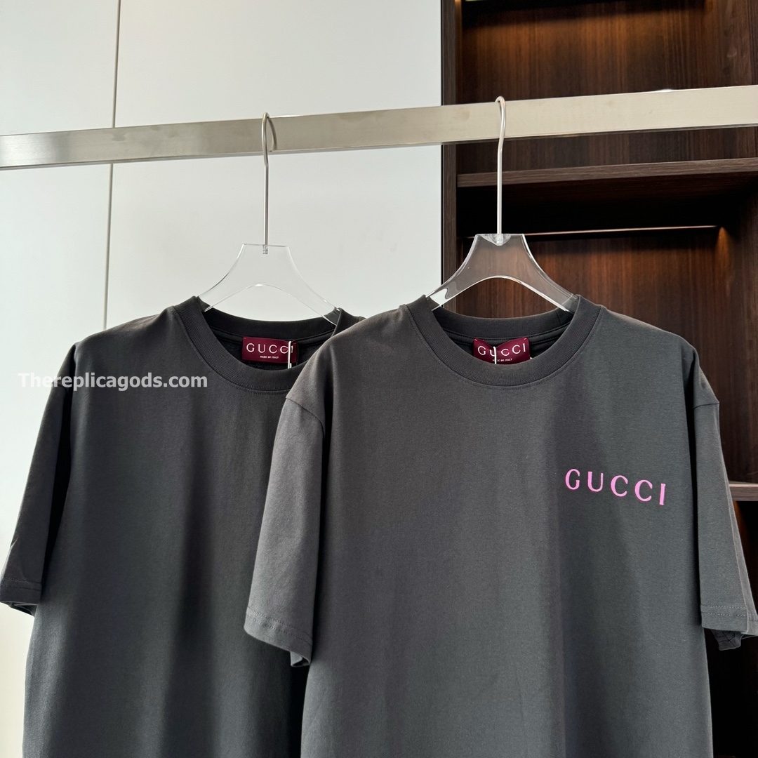 LOGO PRINTED COTTON T-SHIRT IN BLACK - TP609