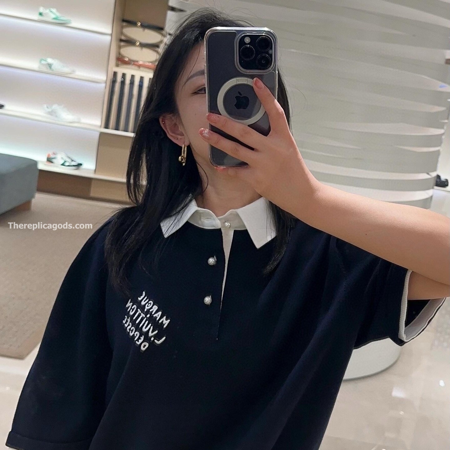 EMBROIDERED SHORT-SLEEVED COTTON BLEND POLO SHIRT - TP606