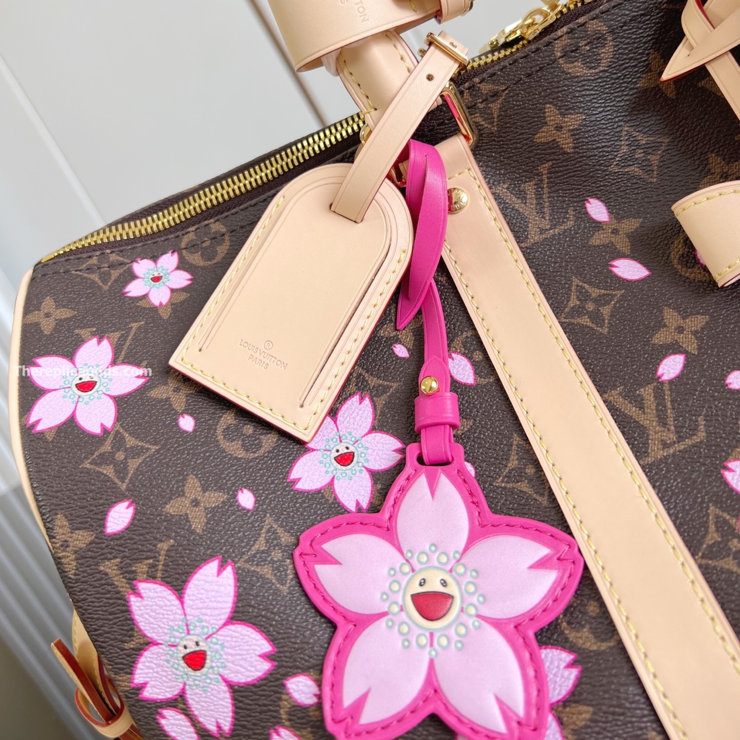 LV x TM KEEPALL BANDOULIERE 45 SAKURA BROWN M13752