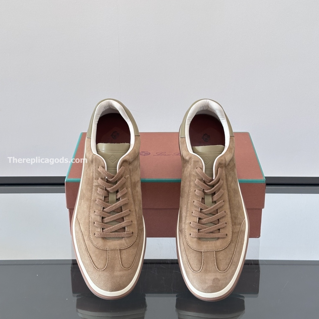 TENNIS WALK SNEAKERS SUEDE CALF SPLIT TUNDRA GREEN - LR71