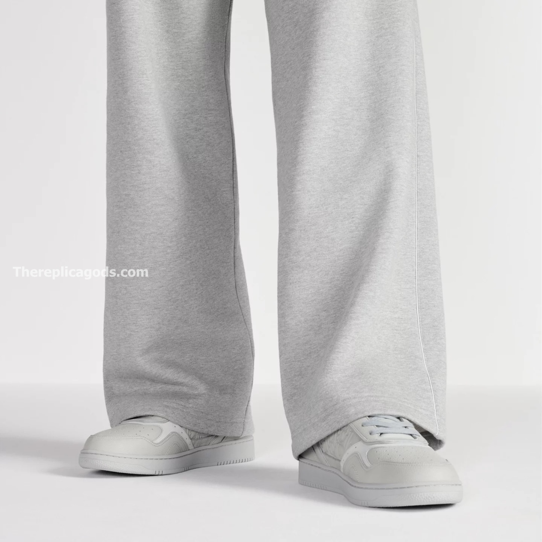 B27 UPTOWN LOW-TOP SNEAKERS GRAY GRAINED CALFSKIN AND GRAY GRAVITY LEATHER - CD410
