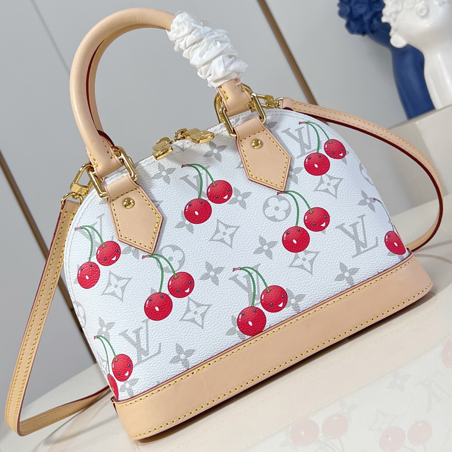 x TM ALMA BB BAG MONOGRAM CHERRY CANVAS M14234