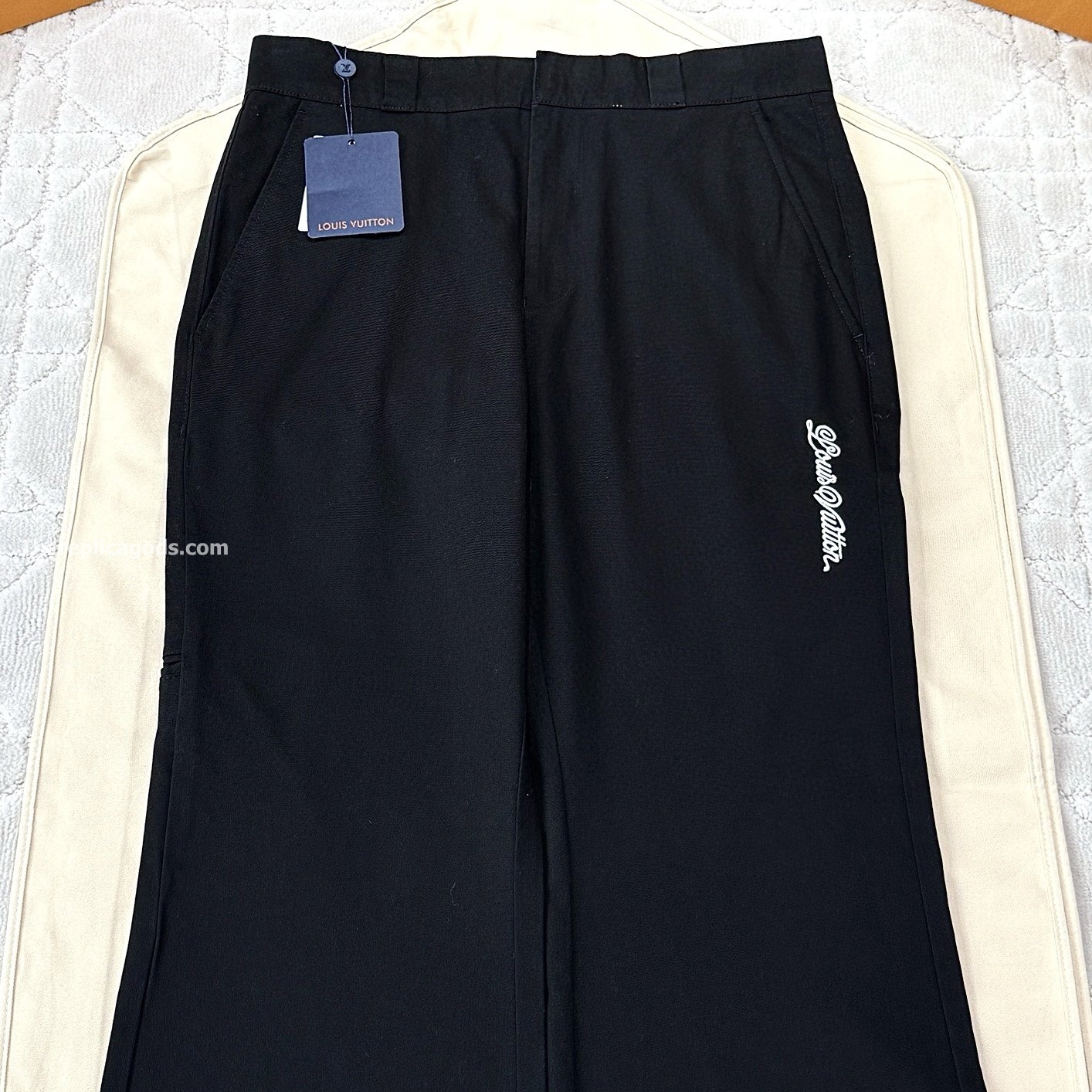 FLARED PREPPY CHINO PANTS IN BLACK - TP567