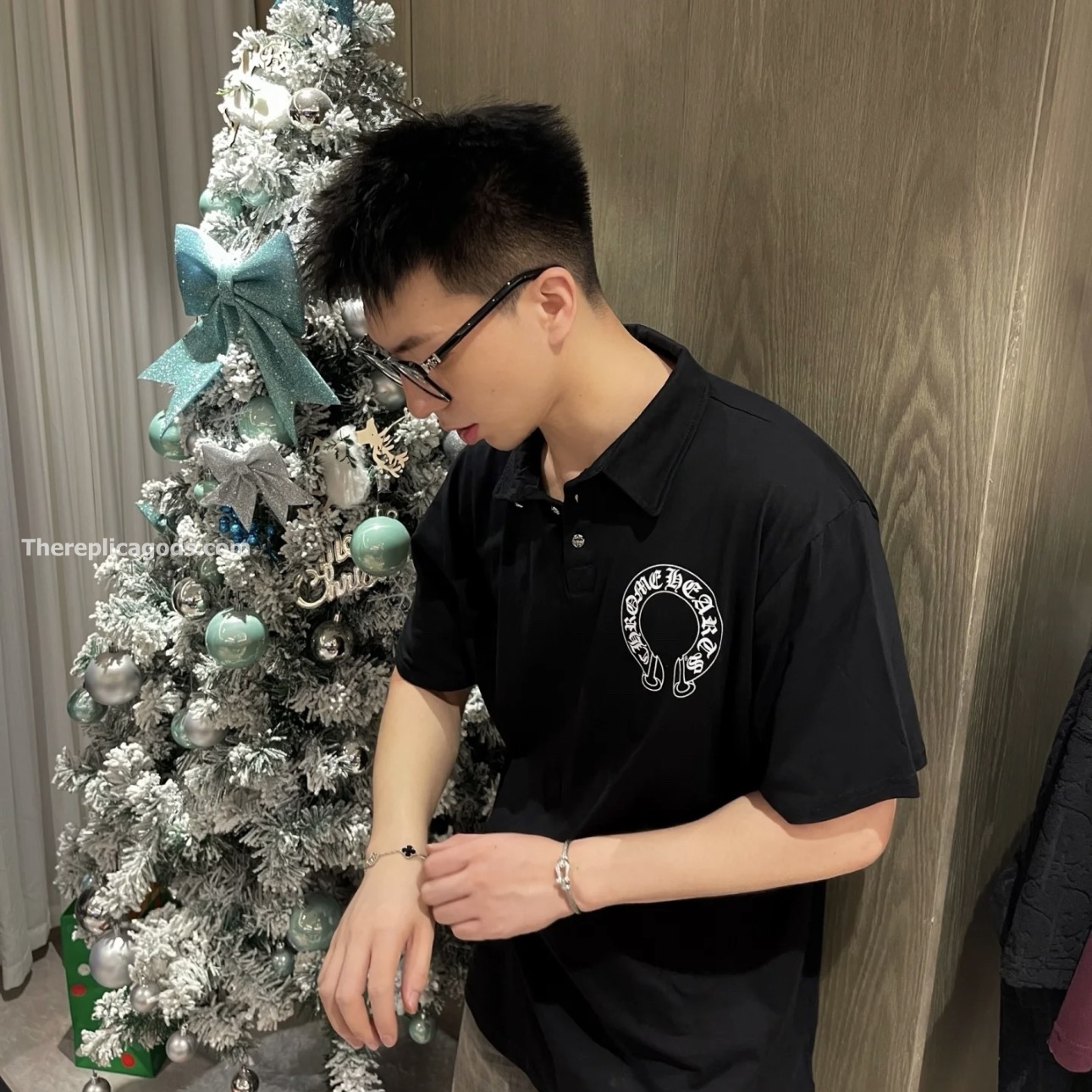 HORSESHOE LOGO POLO IN BLACK - TP570