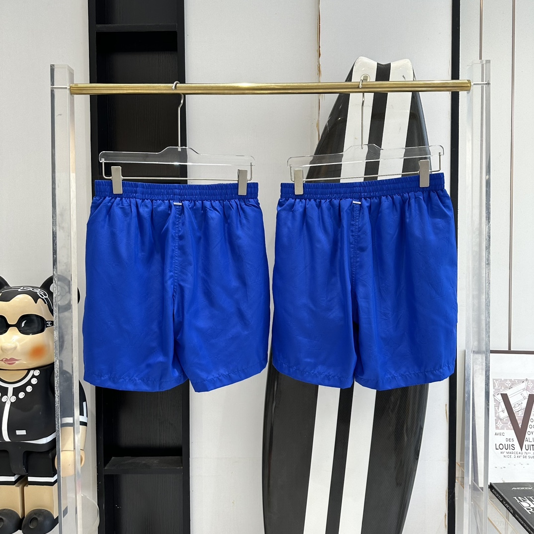 MONOGRAM NYLON SWIM BOARD SHORTS IN BLUE - TP557