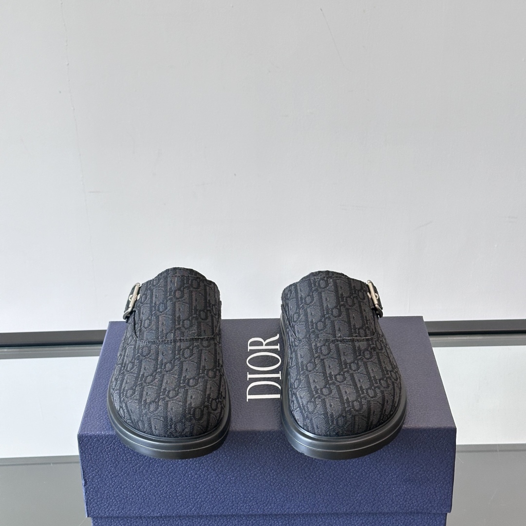 AQUA MULES BLACK OBLIQUE JACQUARD - CDS25