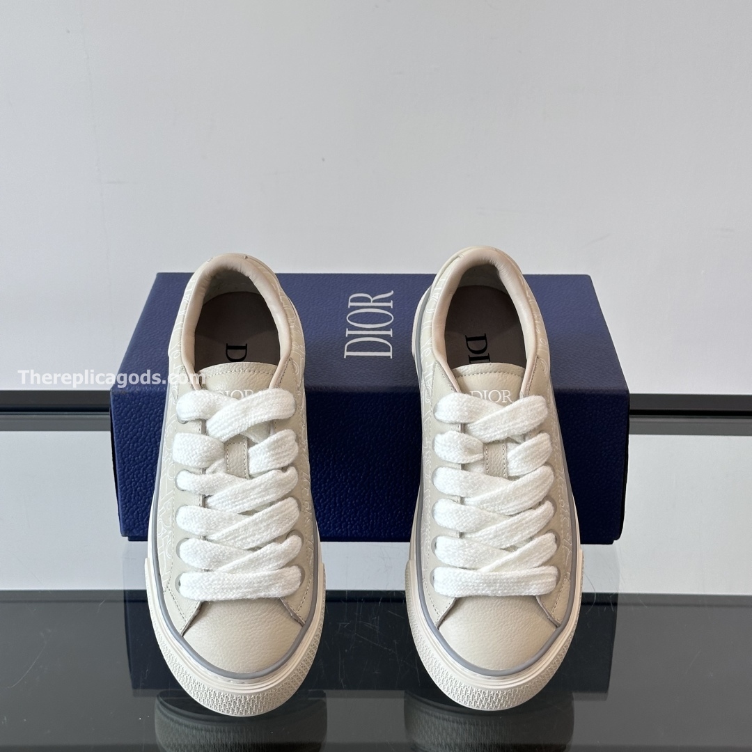 B33 SPIN SNEAKERS BEIGE GRAINED CALFSKIN AND BEIGE GRAVITY OUTLINE LEATHER - CD414