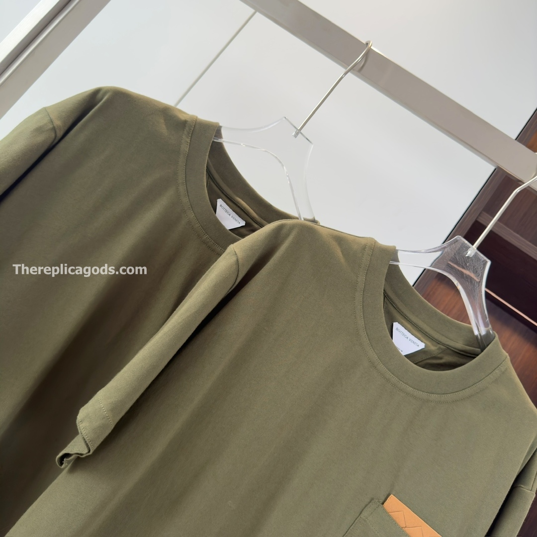NEW PIMA COTTON JERSEY T-SHIRT IN KHAKI GREEN - TP655