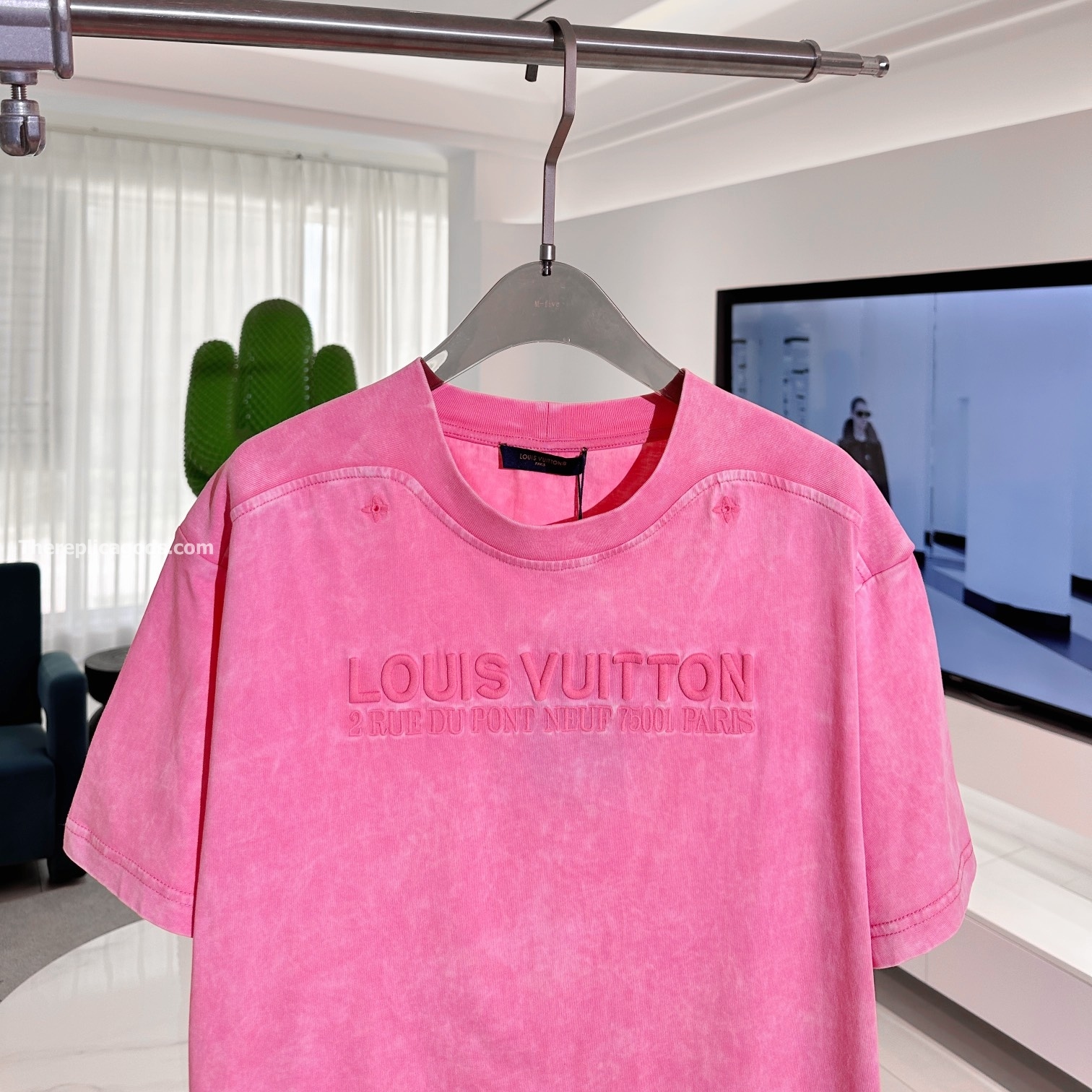 WASHED RIBBED T-SHIRT IN PINK - TP631