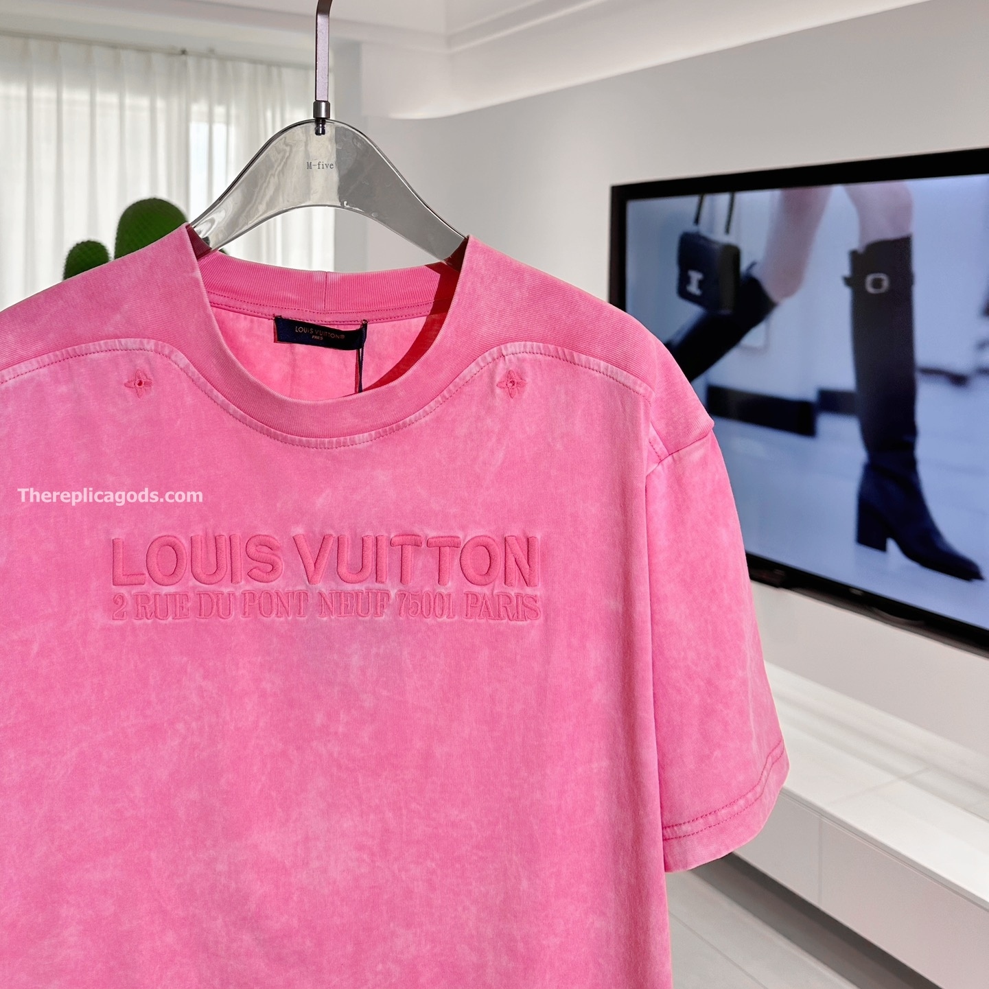 WASHED RIBBED T-SHIRT IN PINK - TP631