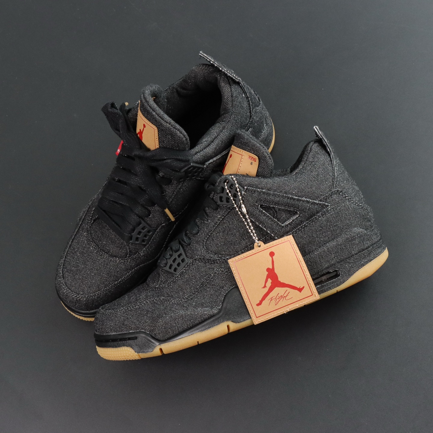 JORDAN 4 RETRO X LEVI'S BLACK DENIM SNEAKERS