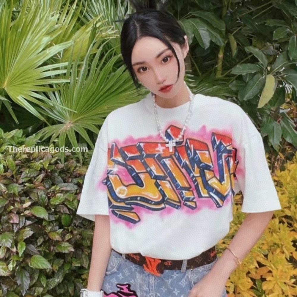 GRAFFITI PRINTED DENIM BAGGY PANTS - TP650