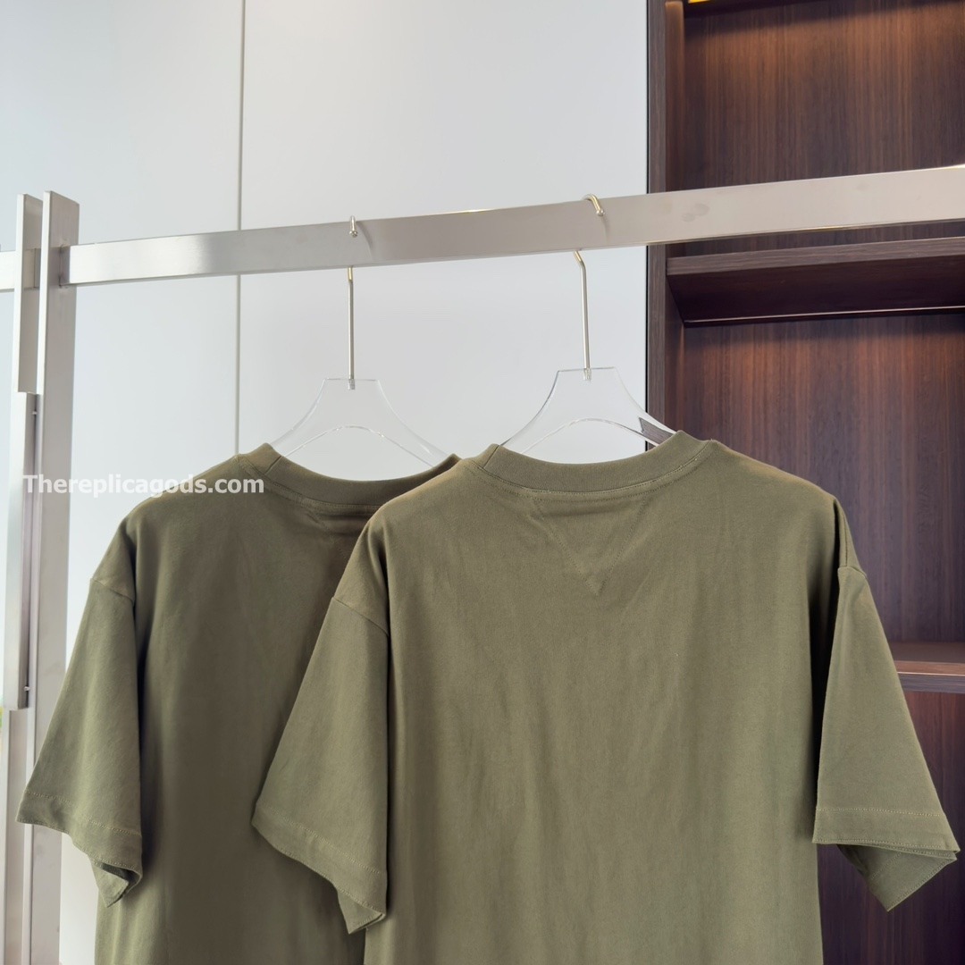 NEW PIMA COTTON JERSEY T-SHIRT IN KHAKI GREEN - TP655