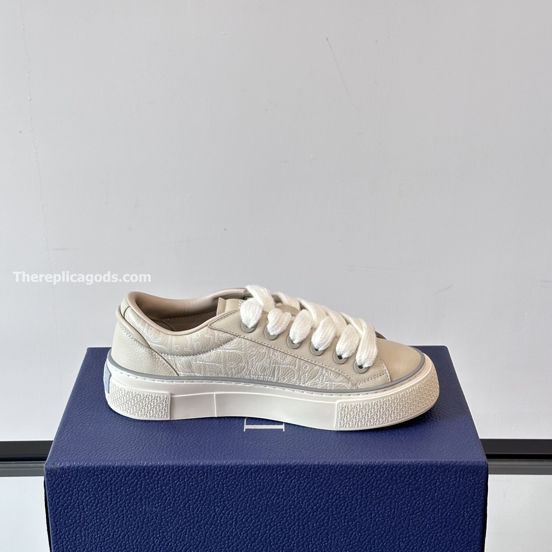 B33 SPIN SNEAKERS BEIGE GRAINED CALFSKIN AND BEIGE GRAVITY OUTLINE LEATHER - CD414