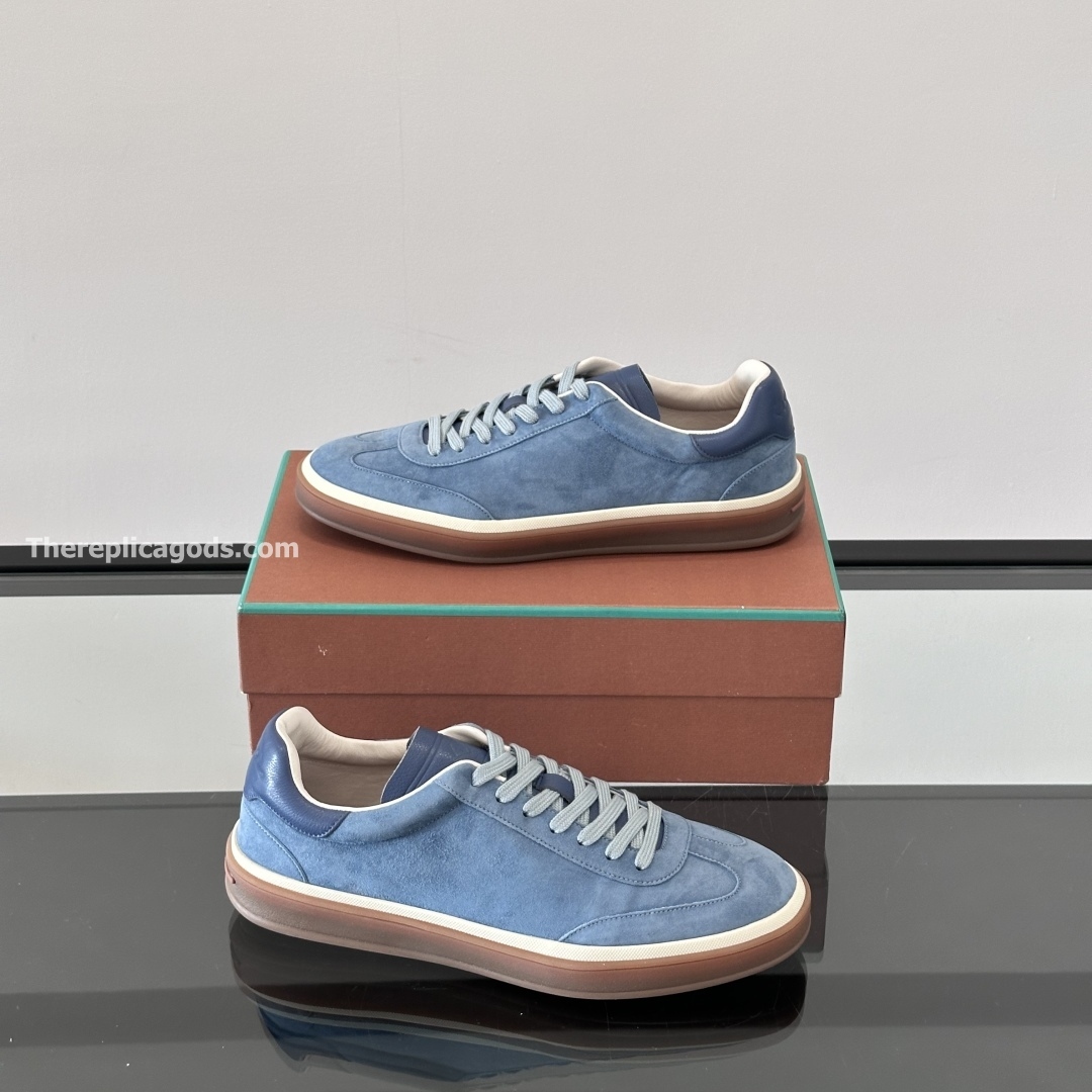 TENNIS WALK SNEAKERS SUEDE CALF SPLIT BLACK FIGS - LR73