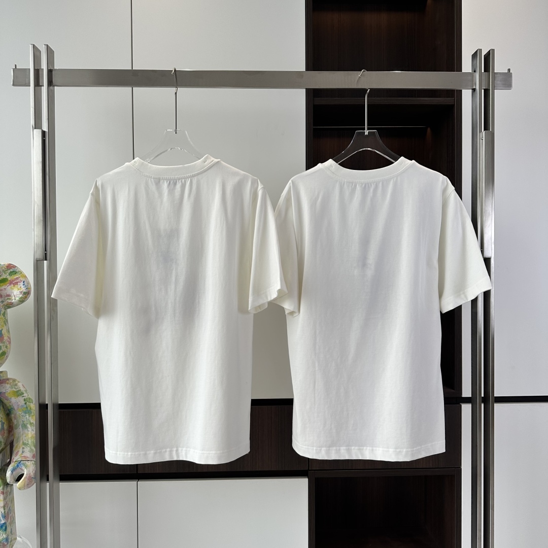 CROSS STITCH EKD​ COTTON T-SHIRT IN WHITE - TP588