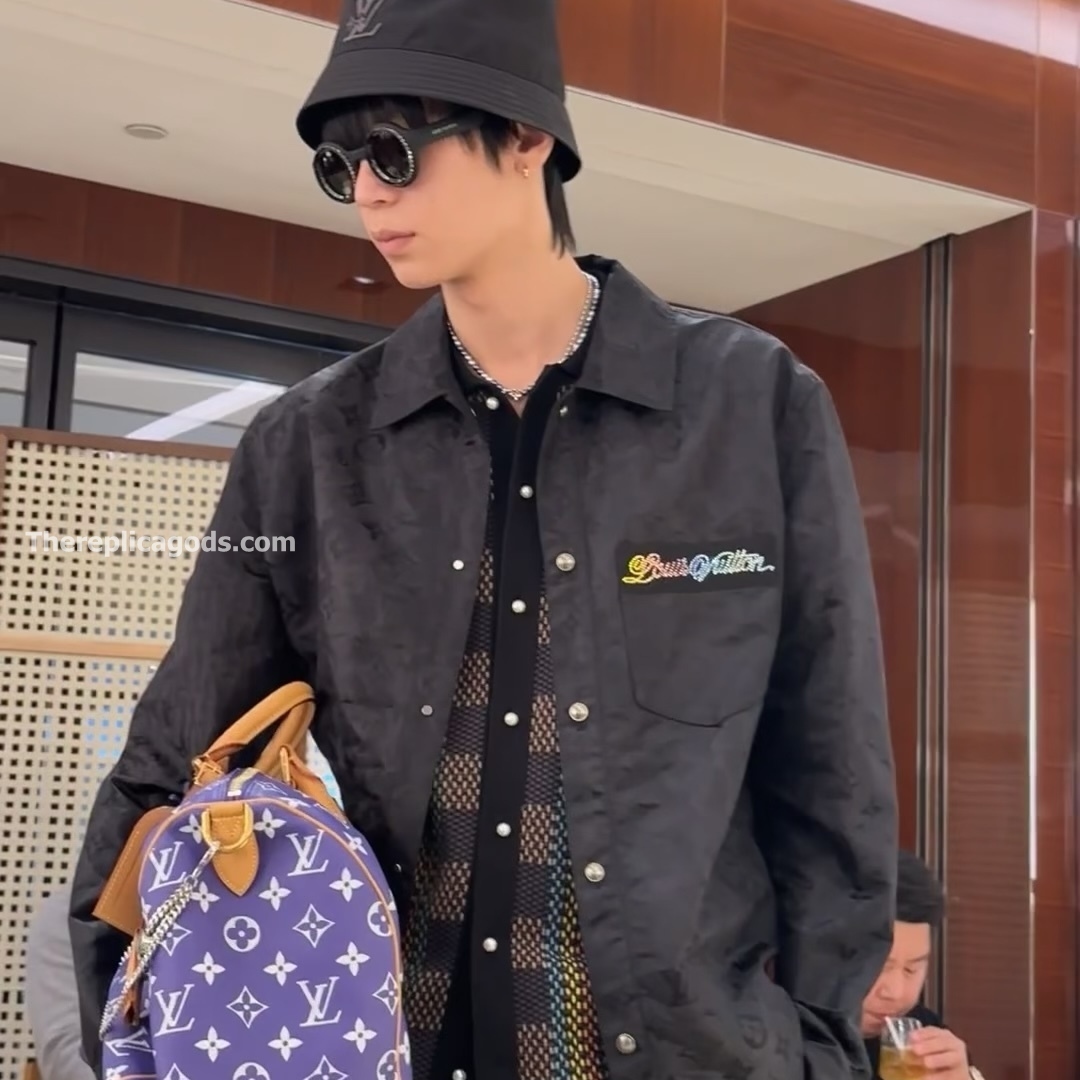 LEATHER MIX VARSITY BLOUSON IN BLACK - JK900
