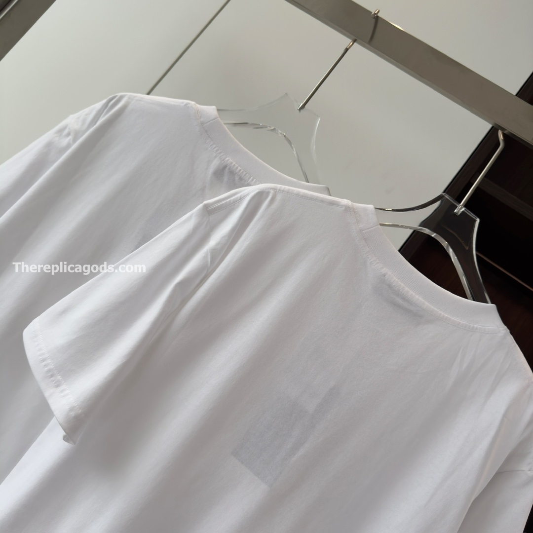 PRINTED COTTON JERSEY T-SHIRT IN WHITE - TP611